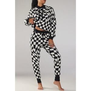 Savage X Fenty Lit Leisure Knit Jogger Checkered Black Caviar Small